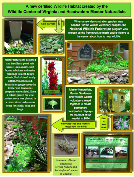 graphic showing aspects of volunteer wildlife habitat project