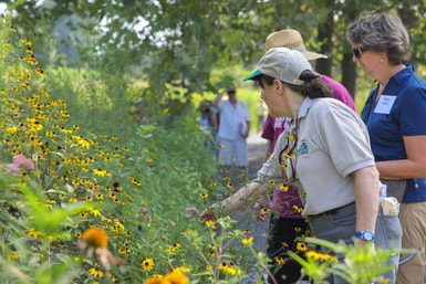 DGIF employee points out native plants along a trail