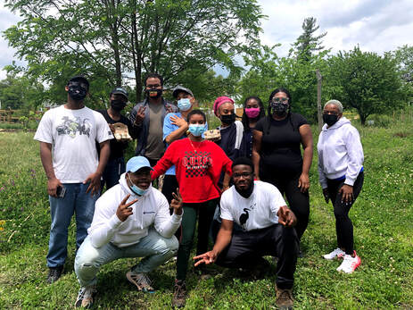 group photo outdoors of Black By Nature participants